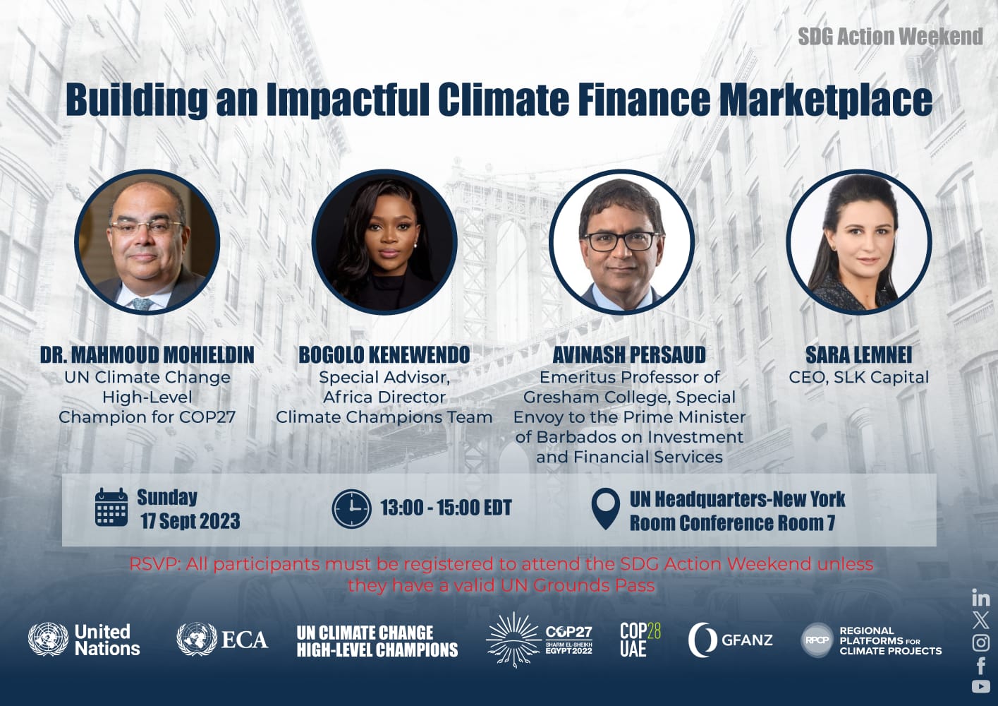 Speaker at UN SDG Action Weekend Roundtable